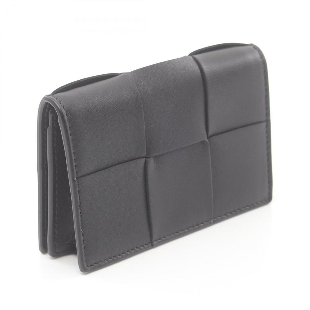BOTTEGA VENETA Intrecciato Leather Business Card Holder Black - Picture 3 of 5